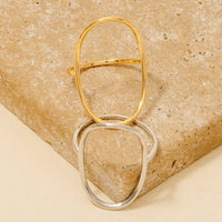 Curved Oval Minimalist Ring - Silver