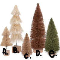 Multi Winter Bottle Brush Tree Set