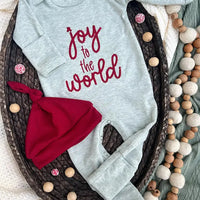 Joy To the World Sage Baby Outfit