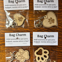 Laser Cut Bag Charm - Paw Print