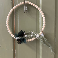 Duck + Guinea Fowl Feather Flower Beaded Wreath