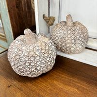 Tan Textured Resin Pumpkin