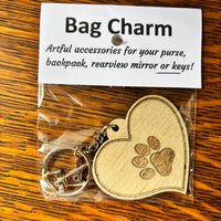 Laser Cut Bag Charm - Paw Print