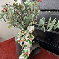 Vintage Milk Can With Faux Floral