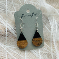Teardrop Resin/Wood Drop Earrings