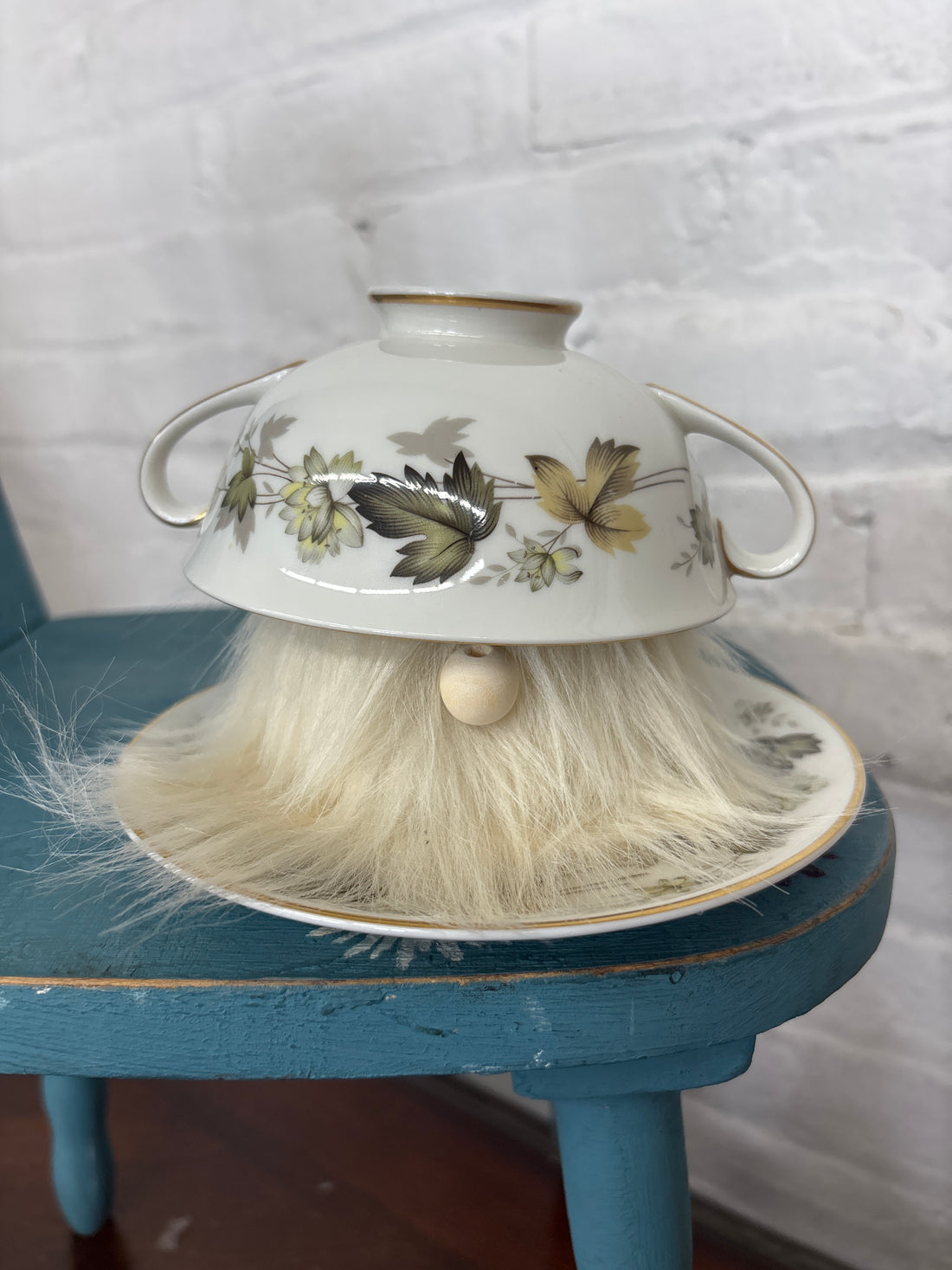Leaf Pattern Teacup Gnome