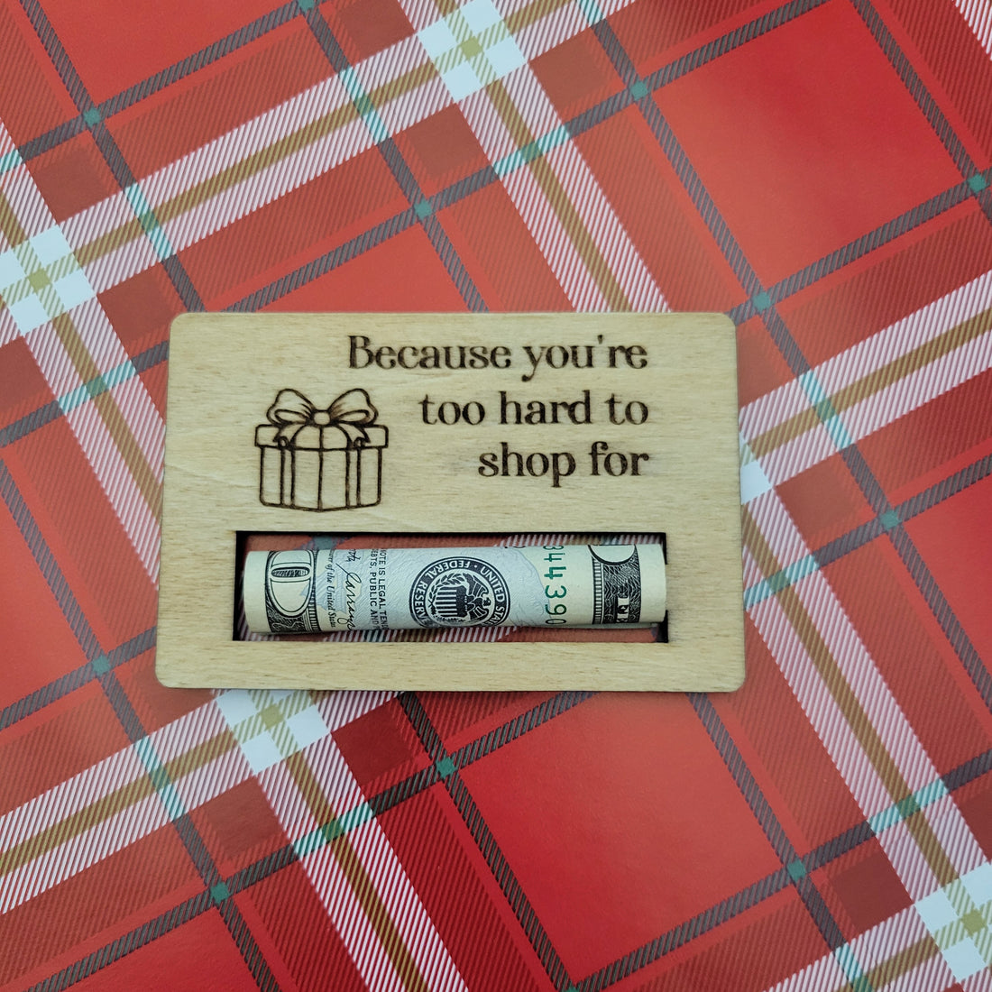 Laser Cut Money Holder - Holiday