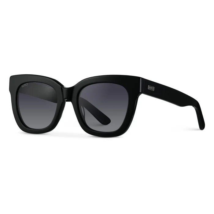 Stormi - Women's Square Polarized Sunglasses - Black/Black