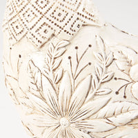White Floral Rooster Figurine