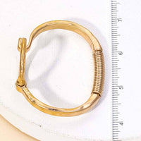 Hammered Circle Bangle Bracelet - Gold