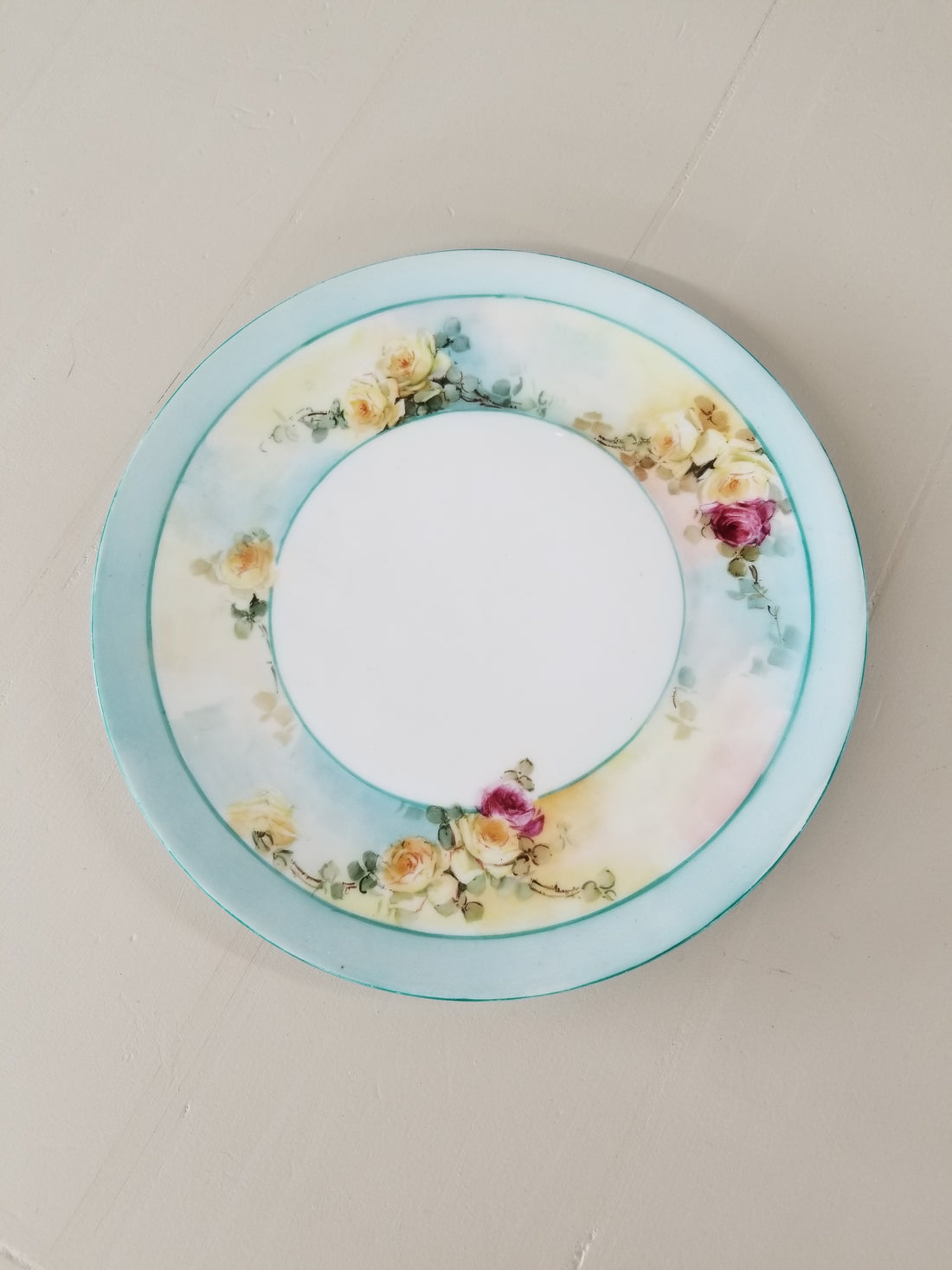 Vintage Blue Floral Plate