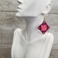 Pink & Berry Diamond Crochet Earrings