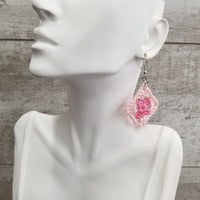 Multi Pink Diamond Crochet Earrings