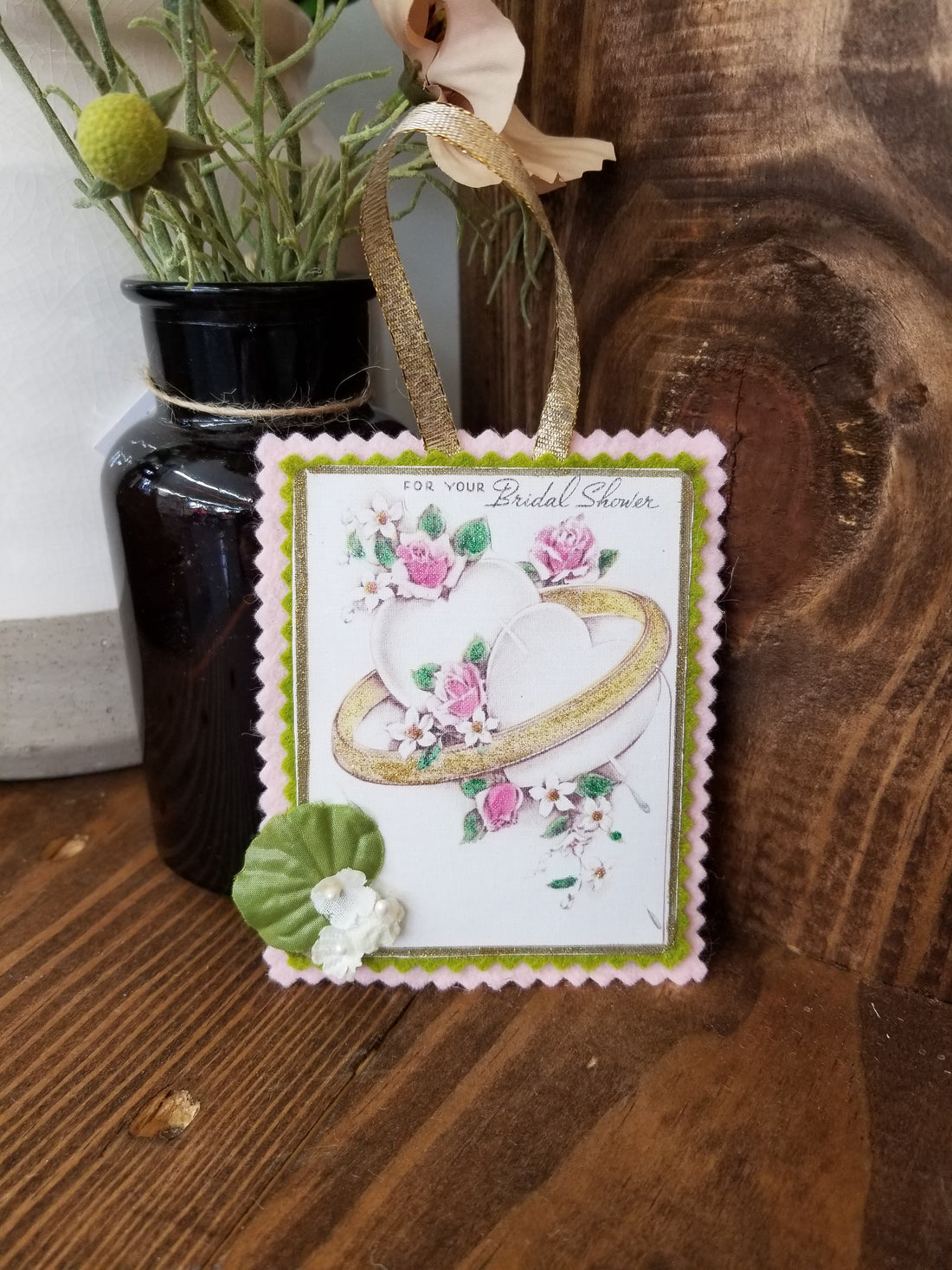 Hanging Vintage Postcard Reproduction - For Your Bridal Shower