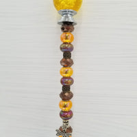 Beaded Garden Pick - Yellow + Brown