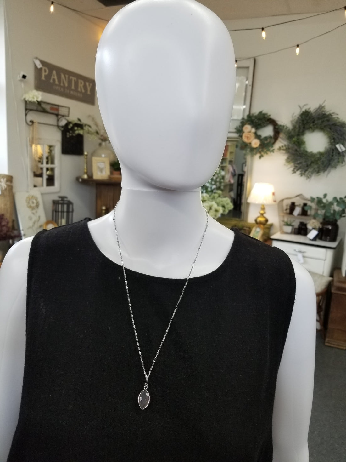Silver Agate Necklace