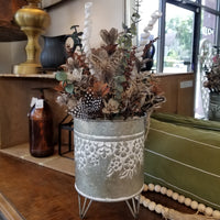 Pheasant + Guinea Fowl Arrangement - Raised Tin