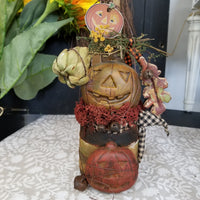 Autumn Jack O'Lantern Handmade Shelf Decor