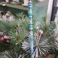 Beaded Garden Pick - Winter Blues
