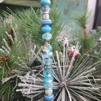 Beaded Garden Pick - Winter Blues
