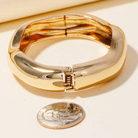Warped Wavy Bangle Bracelet - Silver