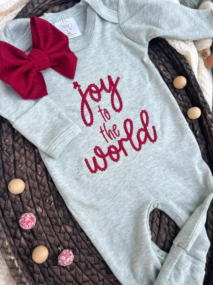Joy To the World Sage Baby Outfit