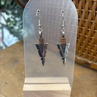 Metal Arrowhead Drop Earrings