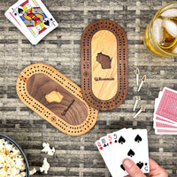 Wisconsin Mini Travel Cribbage Board Set: Fish Frys + Old Fashioneds