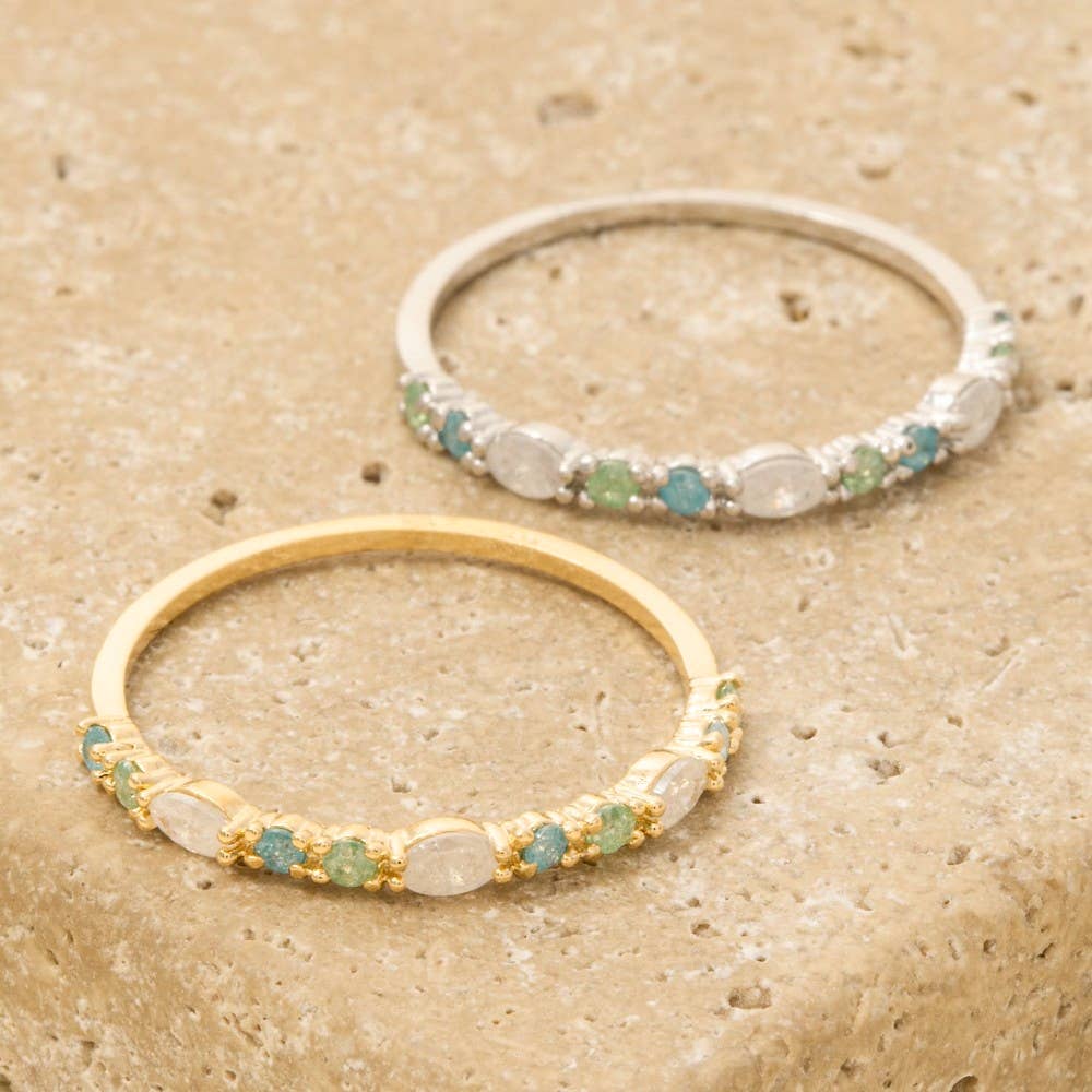Cubic Zirconia Gold Dipped Ring - Gold