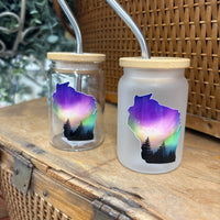 Wisconsin Aurora + Trees Shot Glass