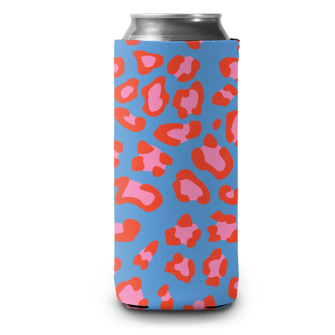 Summer Leopard Slim Can Cooler