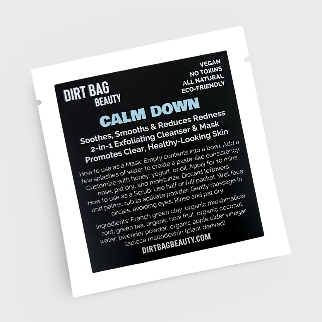 Single-use 2-in-1 Powder Vegan Cleanser & Mask - Calm Down