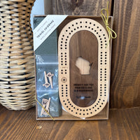 Wisconsin Mini Travel Cribbage Board Set: Fish Frys + Old Fashioneds