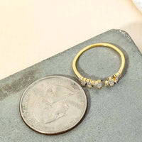 Gold Dipped Delicate Baguette Fashion Ring - Silver