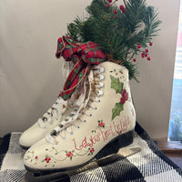Hand Painted Ice Skates Decor
