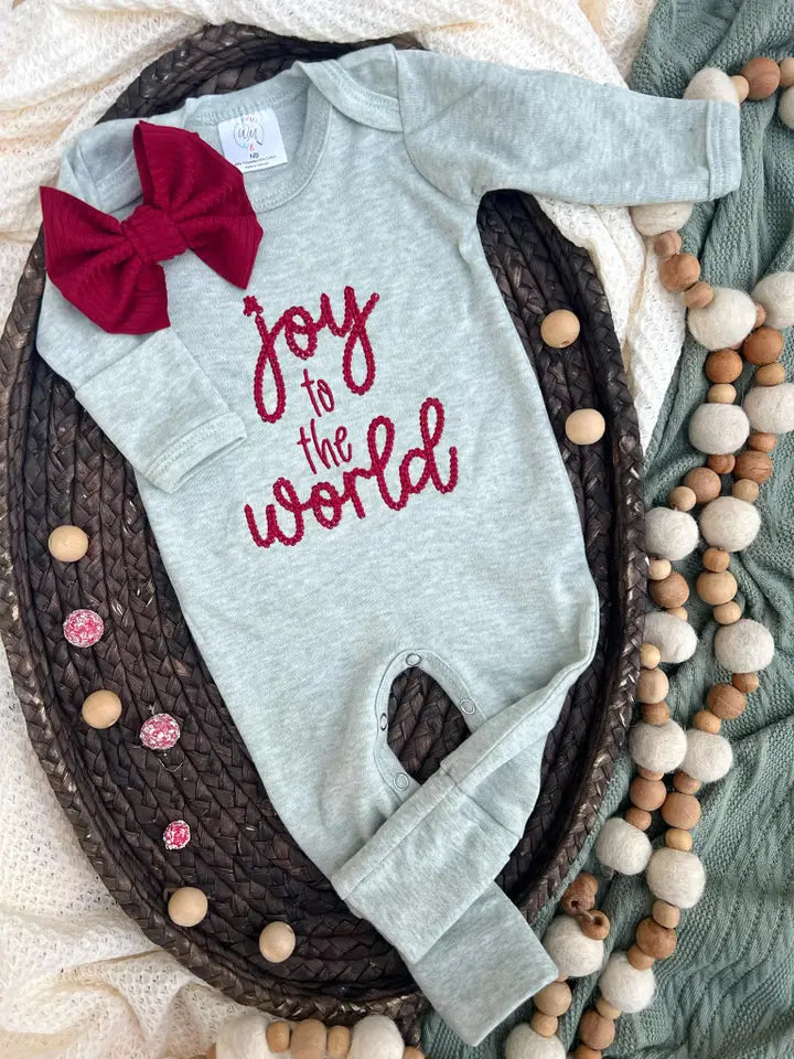 Joy To the World Sage Baby Outfit