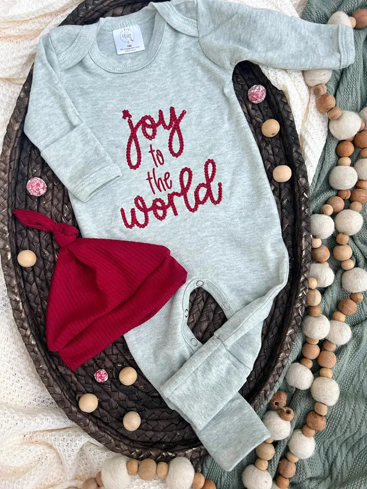 Joy To the World Sage Baby Outfit