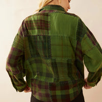 Emma Dawn Patchwork Shacket - Green