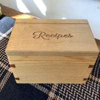 Wooden Recipe Box - Natural