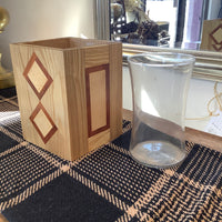 Wooden Decorative Glass Vase Holder
