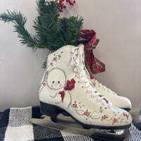 Hand Painted Ice Skates Decor