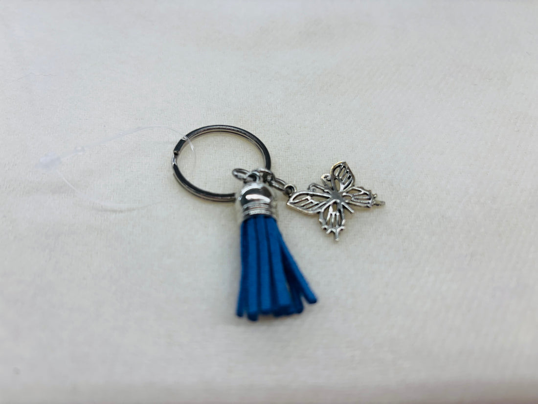 Silver Butterfly Charm Diffuser Keychain