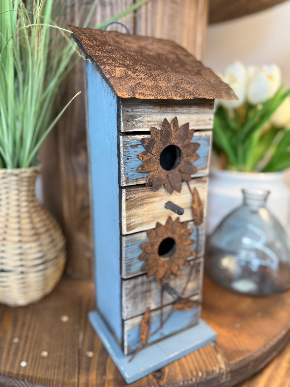 Sunflower Wooden Birdhouse