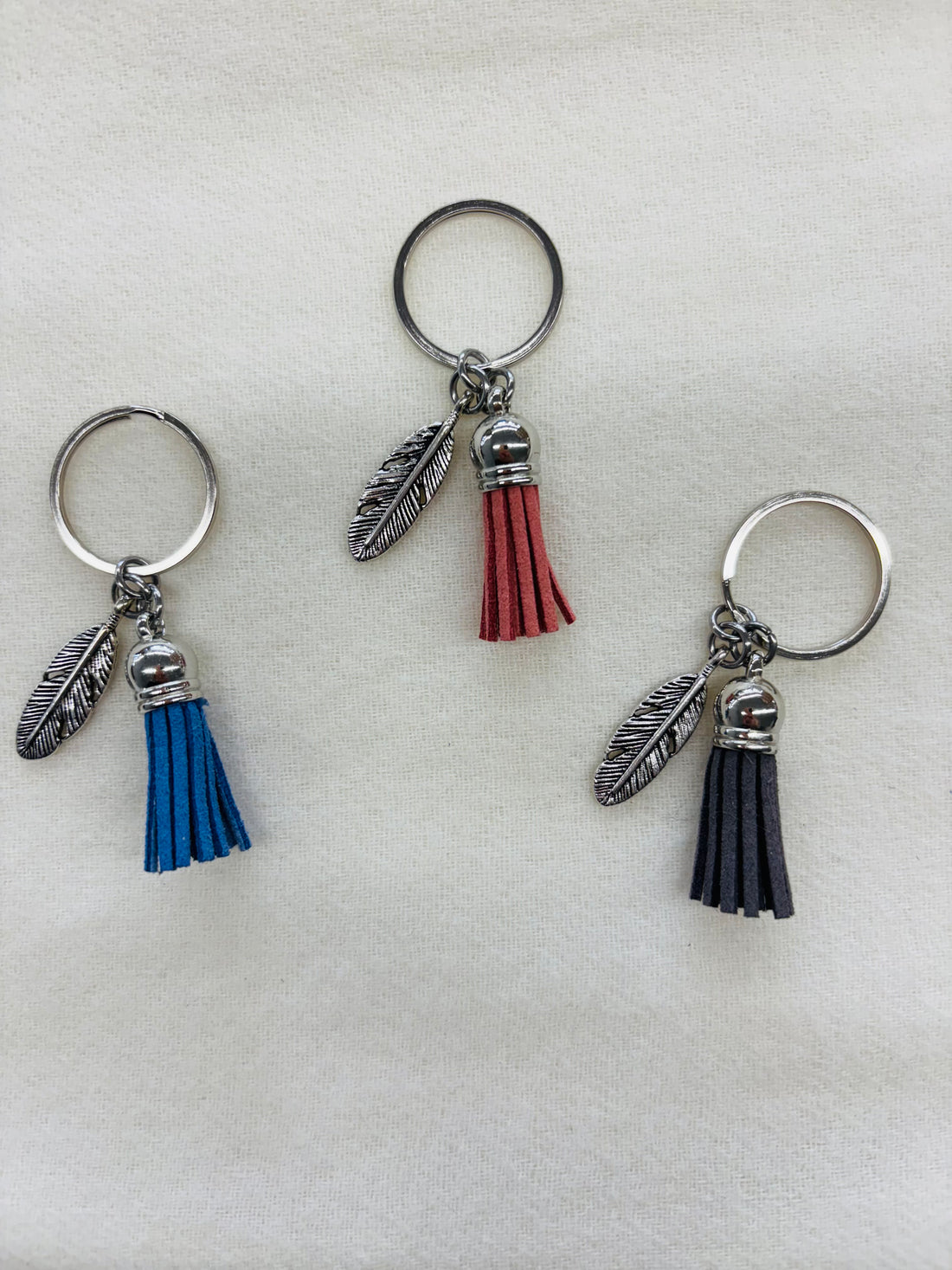 Silver Feather Diffuser Keychain