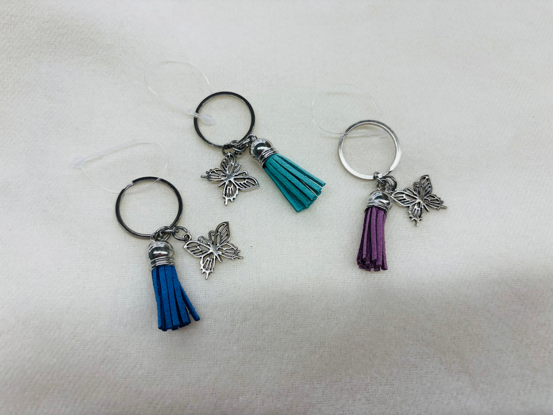 Silver Butterfly Charm Diffuser Keychain