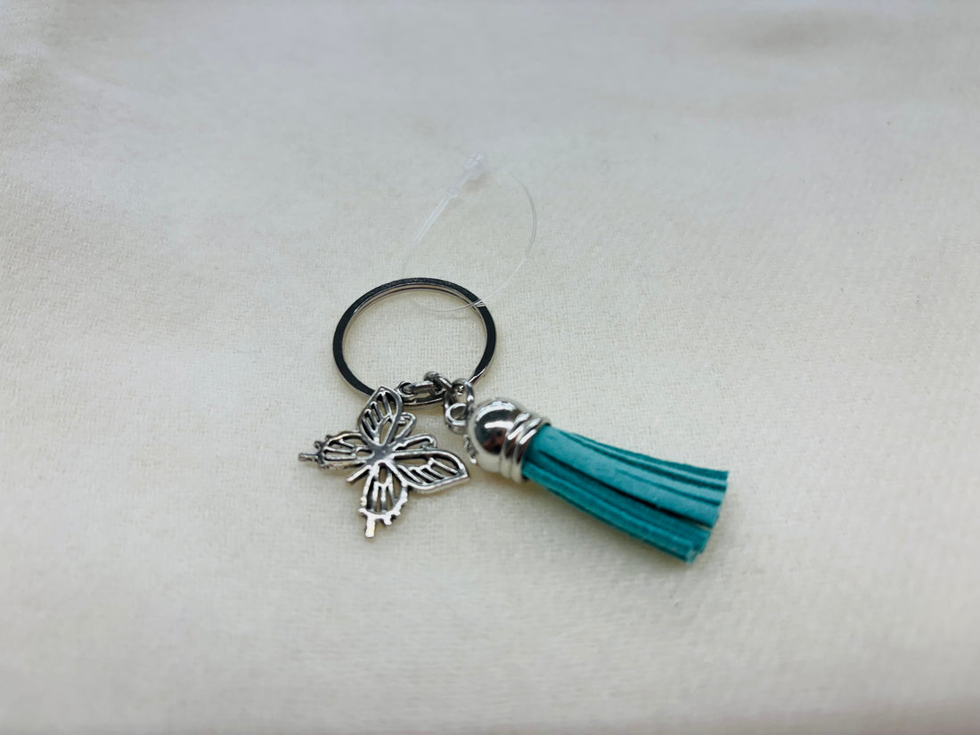 Silver Butterfly Charm Diffuser Keychain