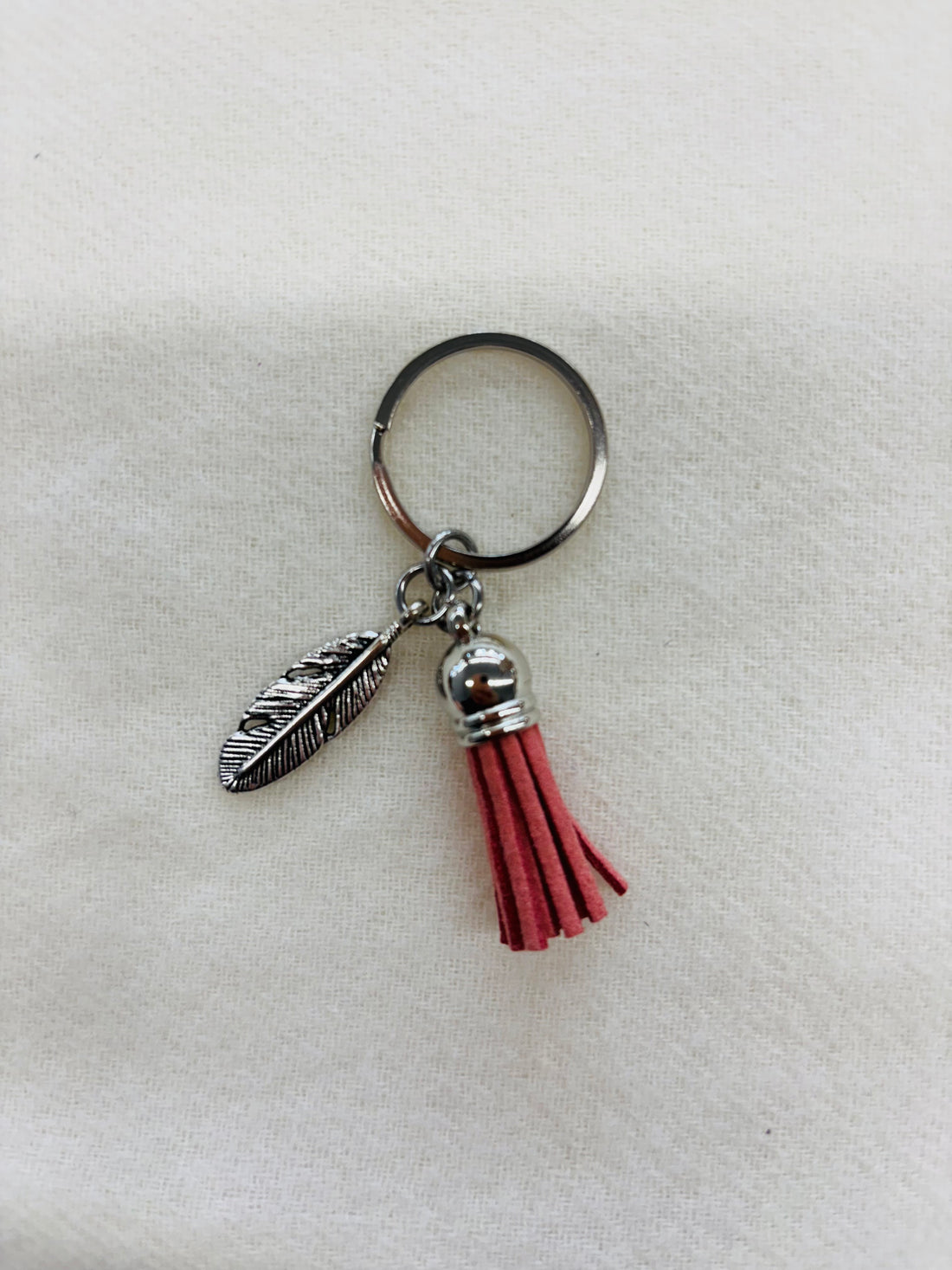 Silver Feather Diffuser Keychain