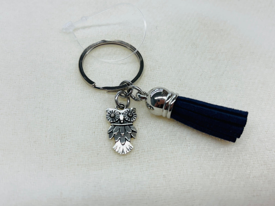 Silver Owl Charm Diffuser Keychain