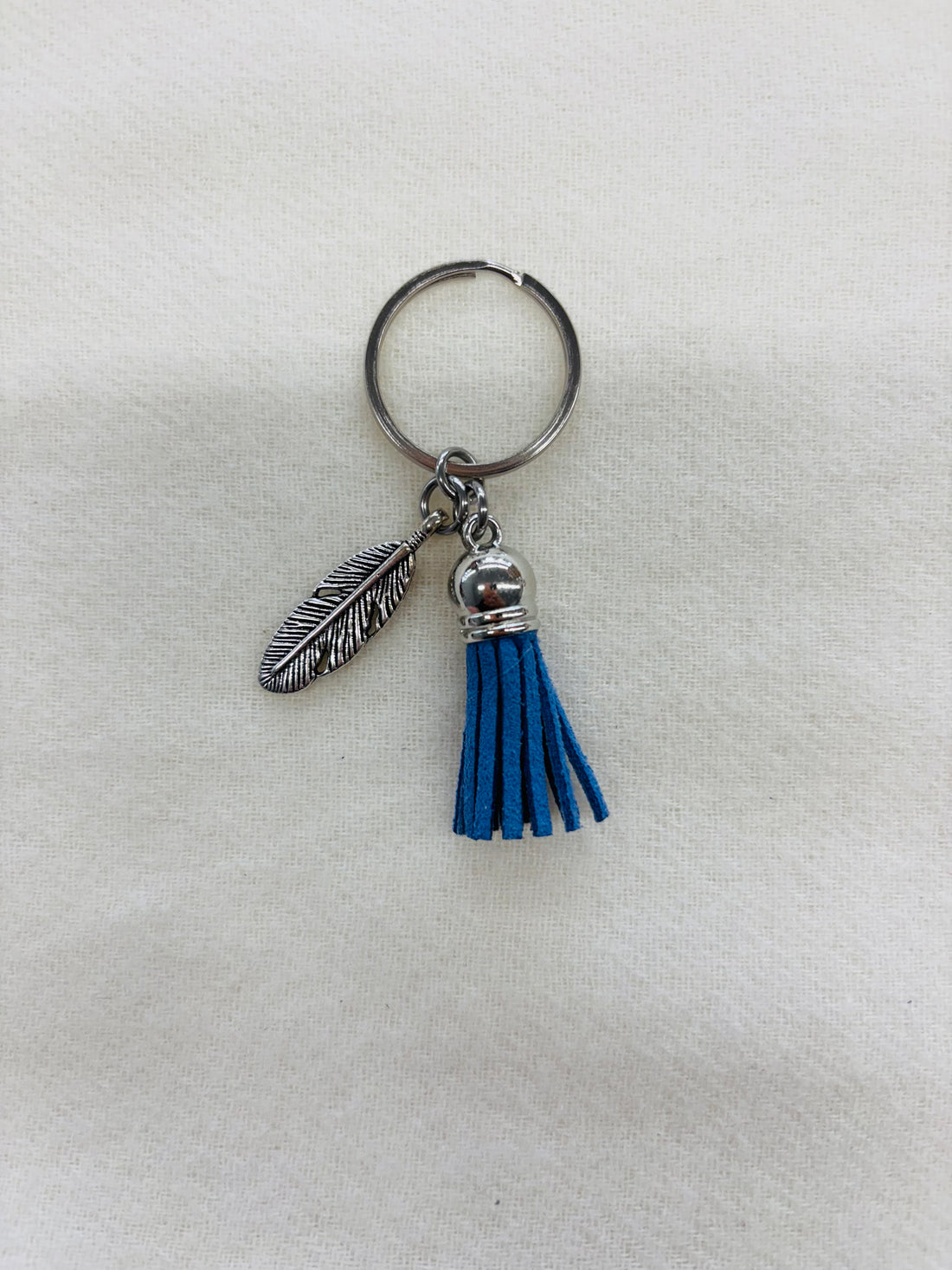 Silver Feather Diffuser Keychain