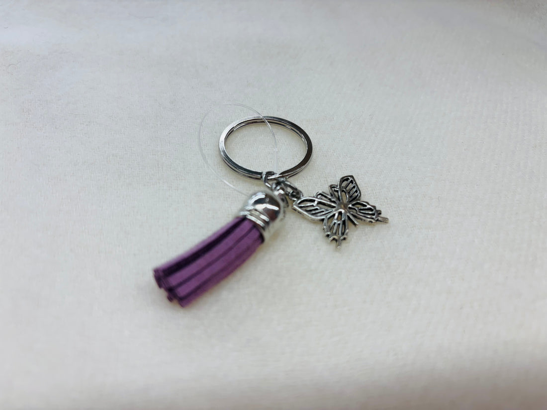 Silver Butterfly Charm Diffuser Keychain